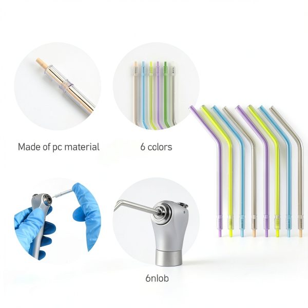ANNWAH 1000PCS Dental Disposable Air Water Spray Syringe Nozzles Colorful Spray Tips/Tubes Dental Office Use-4