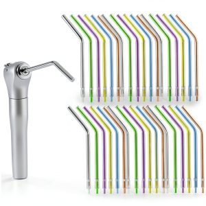 ANNWAH 1000PCS Dental Disposable Air Water Spray Syringe Nozzles Colorful Spray Tips/Tubes Dental Office Use-0