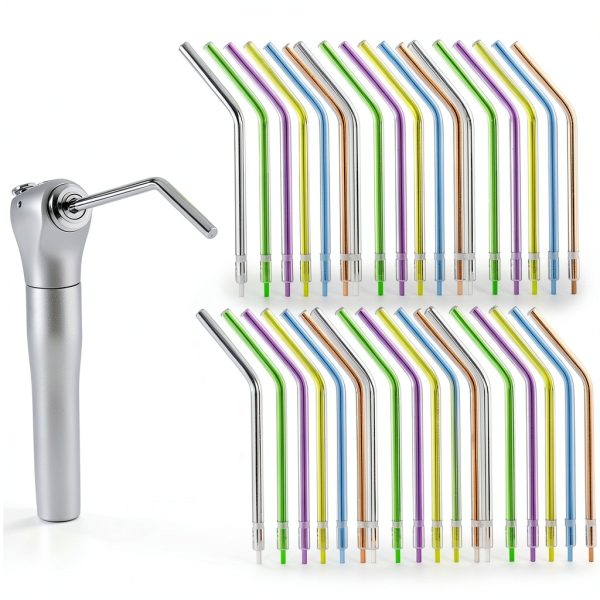 ANNWAH 1000PCS Dental Disposable Air Water Spray Syringe Nozzles Colorful Spray Tips/Tubes Dental Office Use-0